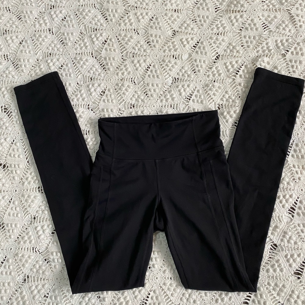 Athleta black athletic yoga workout bottoms Sz XS